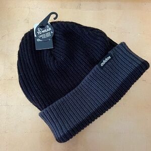 NWT Adidas Beanie Hat Black Grey